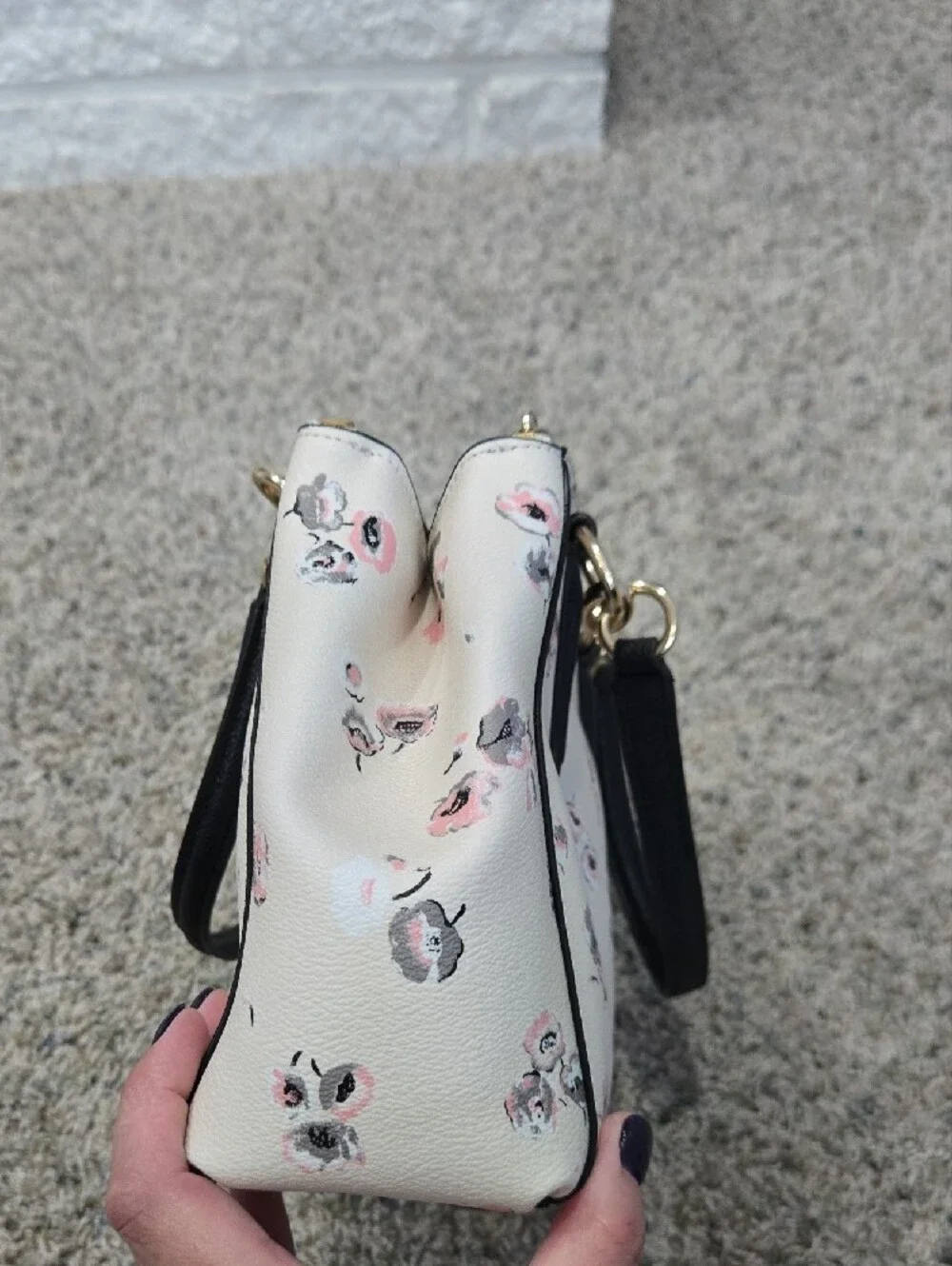 Coach Floral Mini Satchel in Cream, Pink and Black